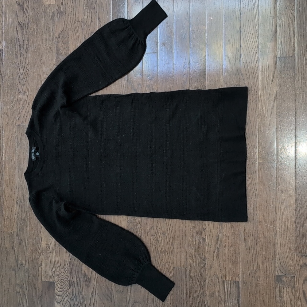 Rachel Zoe Soft Black Sweater Dress With Bishop Sleeves Size Xs